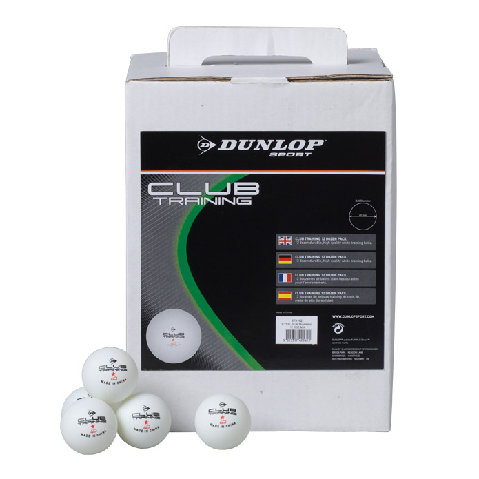 Dunlop Club Training Table Tennis Balls (12 Dozen) Stringers' World