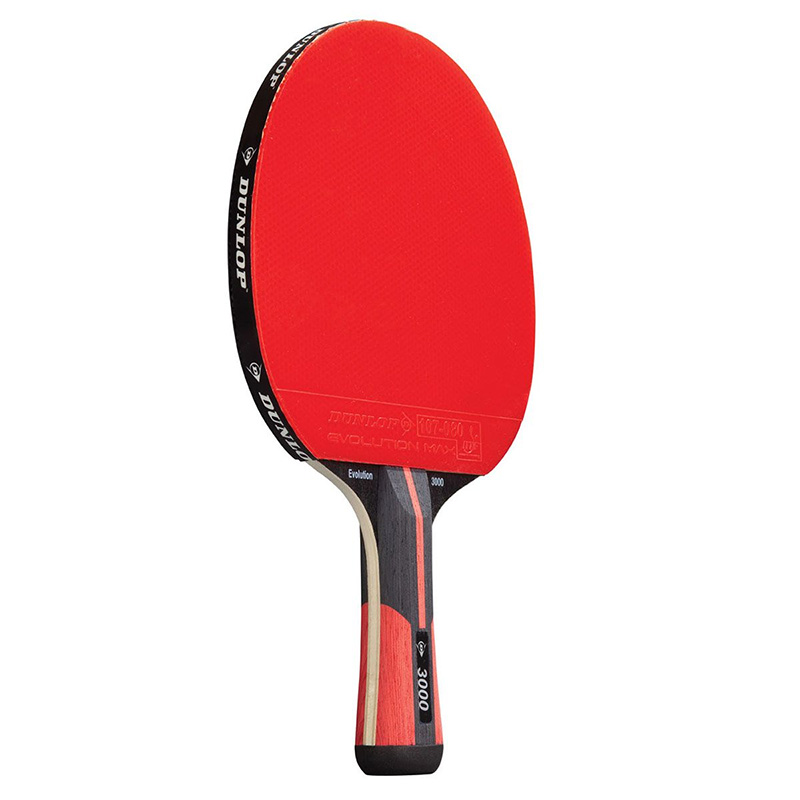 Dunlop Evolution 3000 Tischtennisschläger – Schwarz/Rot, Mit D20-Schwamm & 5-lagiger Klinge, ITTF-zugelassen