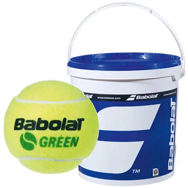 Green Babolat tennis ball tub