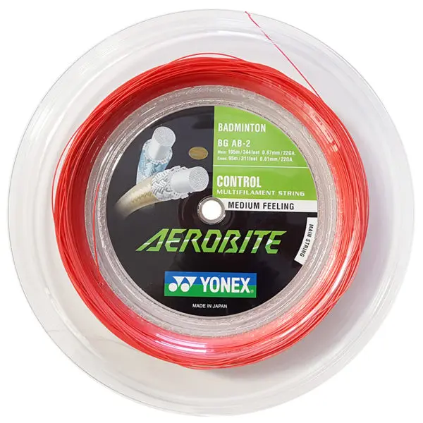 Yonex BG Aerobite 0.61/0.67mm (White/Red) 200m Reel