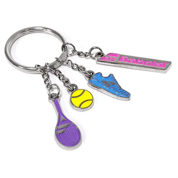 charm keyring with multiple colorful charms