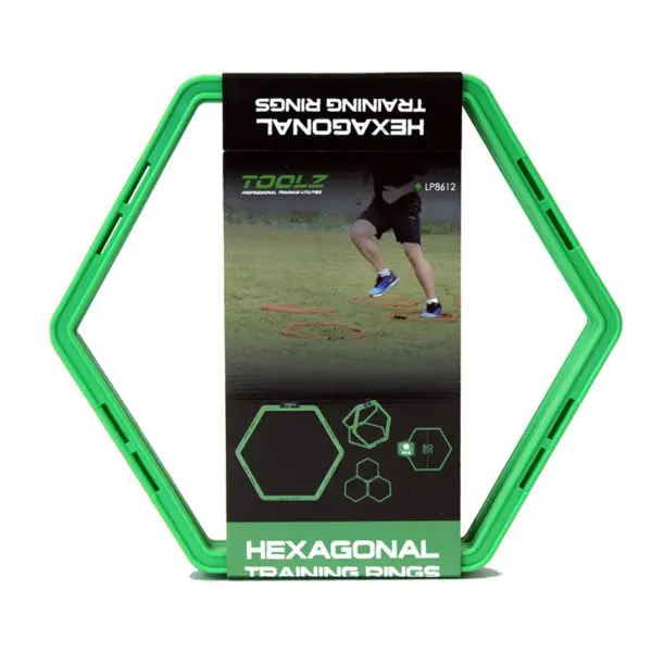 Hexagonal training rings for athletic conditioning and agility exercises