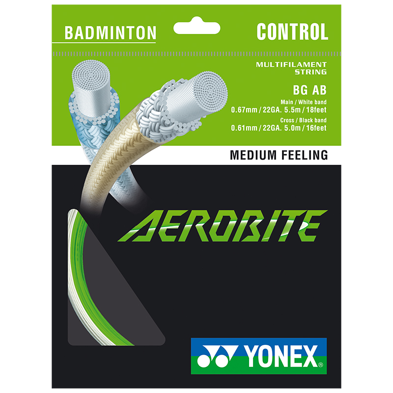 Yonex BG Aerobite 0.61/0.67mm (White/Green) 10.5m Packet