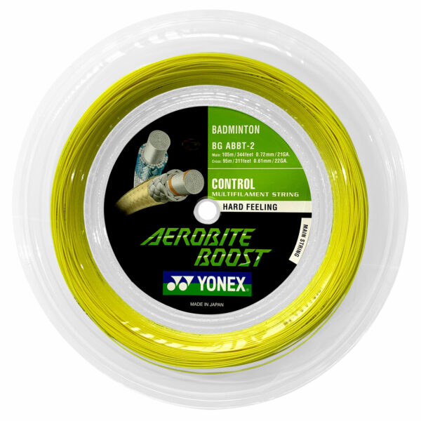Yonex Aerobite Boost, 0.72-0.61mm Badminton Hybrid String, 200m Reel, product image