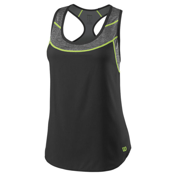 Wilson Womens Urban Wolf II Hybrid Tank Top (Black/Dark Grey)