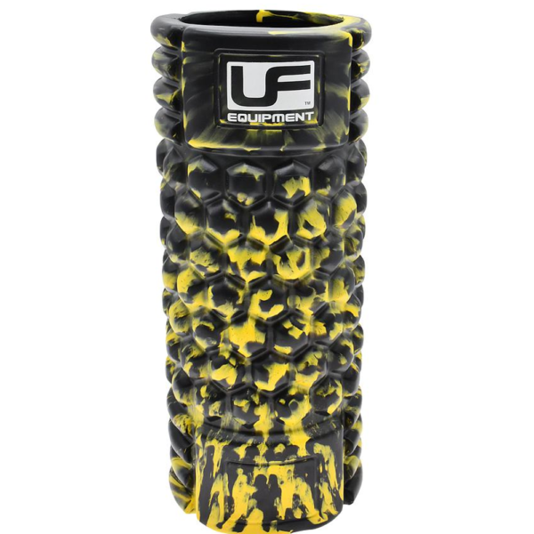 Black and yellow Wilson Pro Staff tennis racquet on a white background