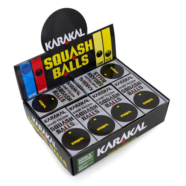 Karakal  Yellow Dot Squash Ball (Dozen)