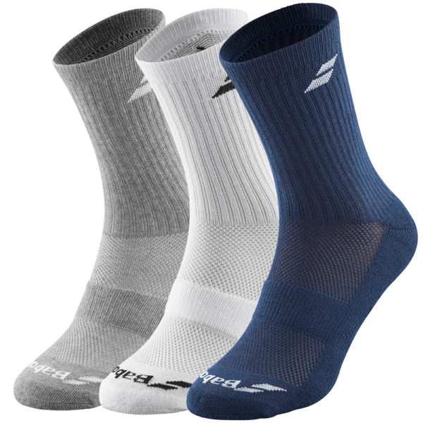 Babolat Socks (3 Pairs) (White/Estate Blue/Grey)