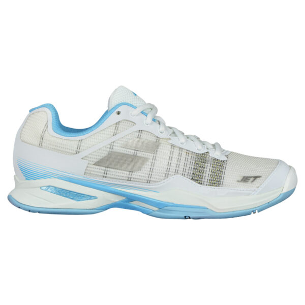 Babolat Womens Jet Mach I All Court Tennis Shoes (White/Sky Blue) - Size: 4.5 UK