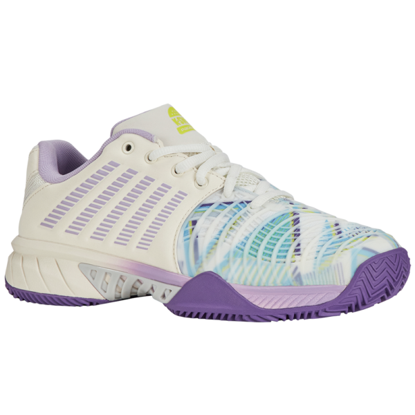 K-Swiss Womens Express Light 3 Padel Shoe (Snow White/Purple Heart/Evening Primrose)