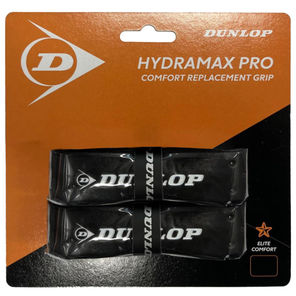 Dunlop Hydramax Pro Squash Replacement Grip (Black) (2 Pack)