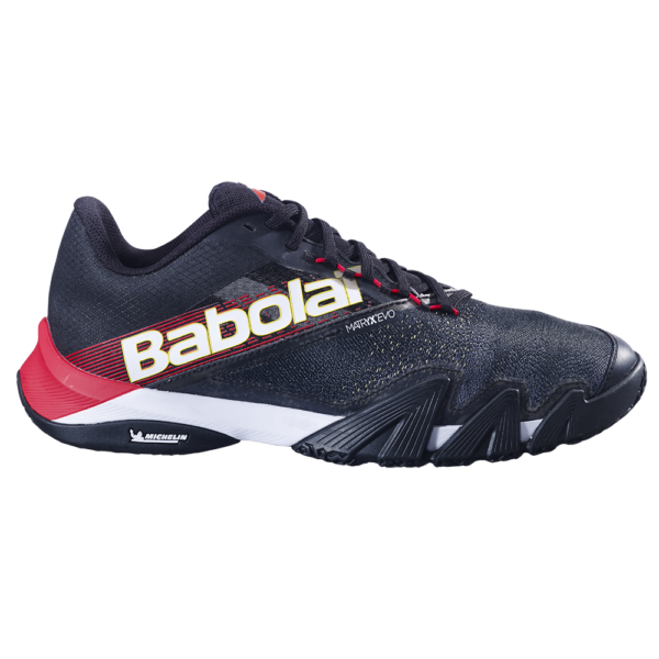 Babolat Mens Jet Premura 2 Padel Shoes (Black/Tomato Red) (2025)