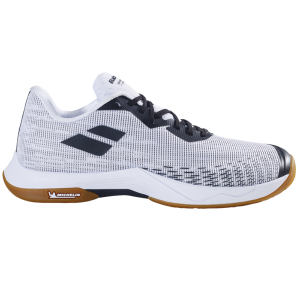 Babolat Mens Shadow Spirit 2 Indoor Court Shoes (White/Black) (2025)