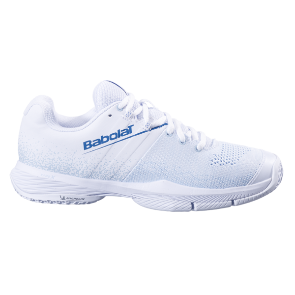 Babolat Womens Sensa Padel Shoes (White/Cool Blue) (2025)