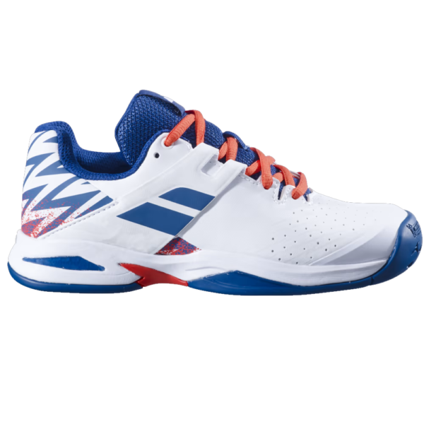 Babolat Propulse Junior All Court Tennis Shoes (White/Estate Blue) - 3.5 UK