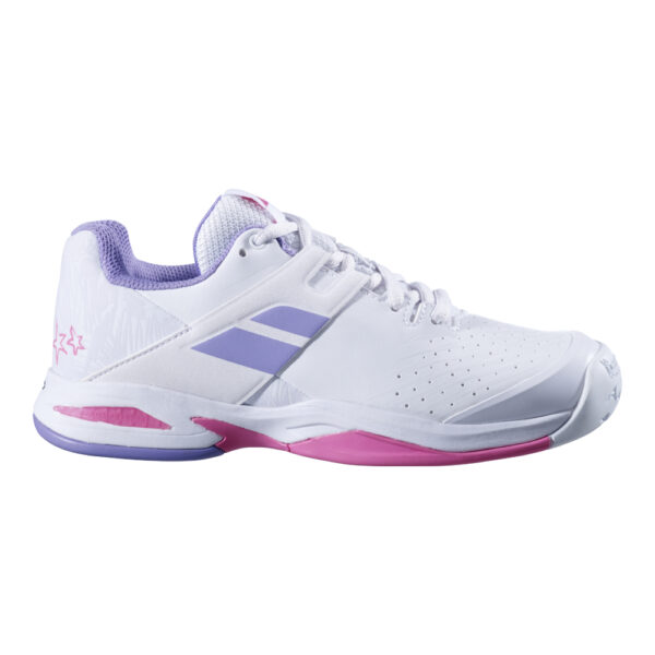 Babolat Propulse Junior All Court Tennis Shoes (White/Lavender) - Size 5 UK