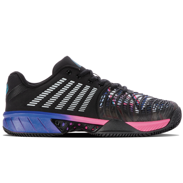 K-Swiss Mens Express Light 3 Padel Shoe (Black/True Blue/Neon Pink) (2024) - Size 7 UK