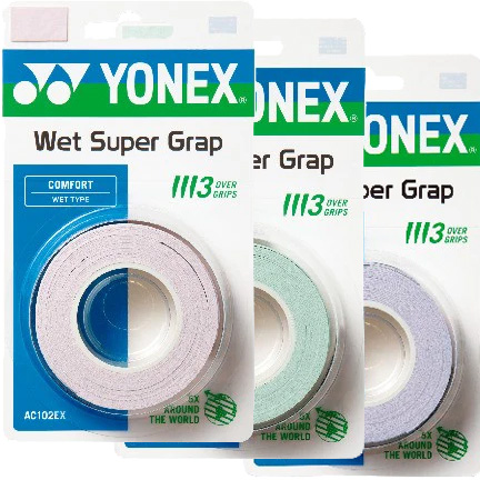 Yonex Wet Super Grap Overgrip 3 Pack (Pastel Colours)