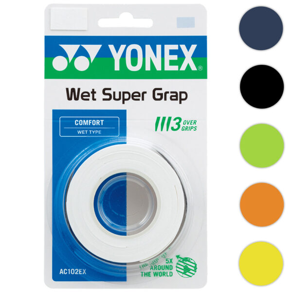 Yonex Wet Super Grap Overgrip 3 Pack (Classic Colours)