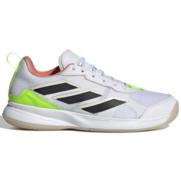 Adidas Womens Avaflash Low Tennis Shoe (White/Core Black/Lucid Lemon) - Size 7.5 UK