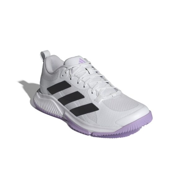 Adidas Womens Court Team 2.0 Indoor Court Shoes (White/Core Black/Powder Plum) Indoor Court Shoes (2025)