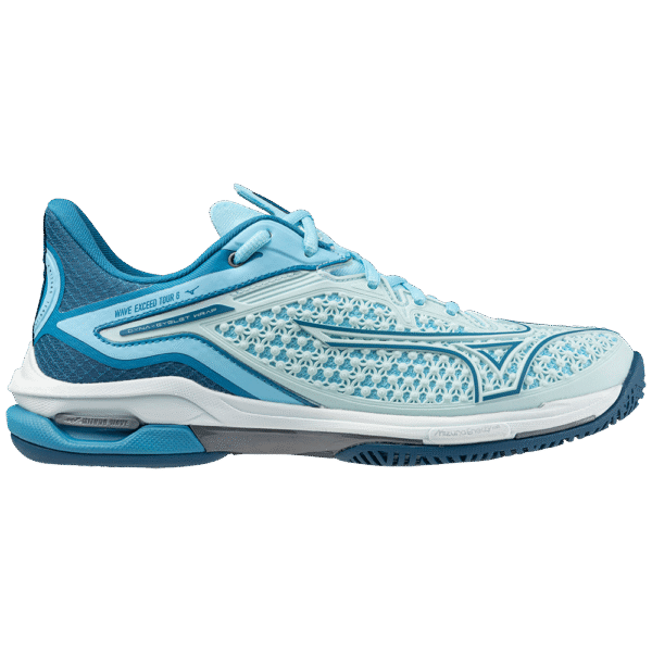 Mizuno Womens Wave Exceed Tour 6 All Court Shoe (Blue Glow/Saxony Blue/Moroccan Blue) - Size 8 UK