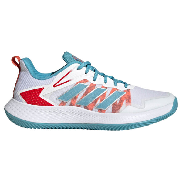 Adidas Womens Defiant Speed Clay Court Shoes (White/Preloved Blue/Better Scarlet) - Size 8.5 UK